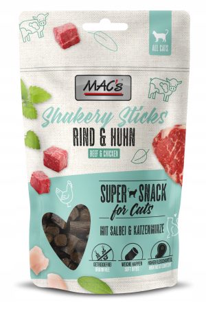 Mac’s przysmak dla kota WOŁOWINA KURCZAK WIEPRZOWINA 50g Shakery Sticks