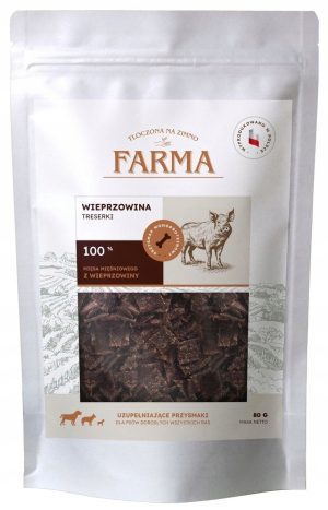 Farma trenerki Z WIEPRZOWINY 100% Mięso Mięśniowe przysmaki dla psa 80g