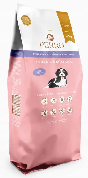 Perro JUNIOR IINDYK KRÓLIK sucha karma dla szczeniąt 9 kg średnie duże rasy