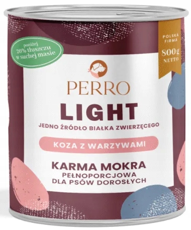 Perro LIGHT KOZA WARZYWA karma mokra dla psa 800 G
