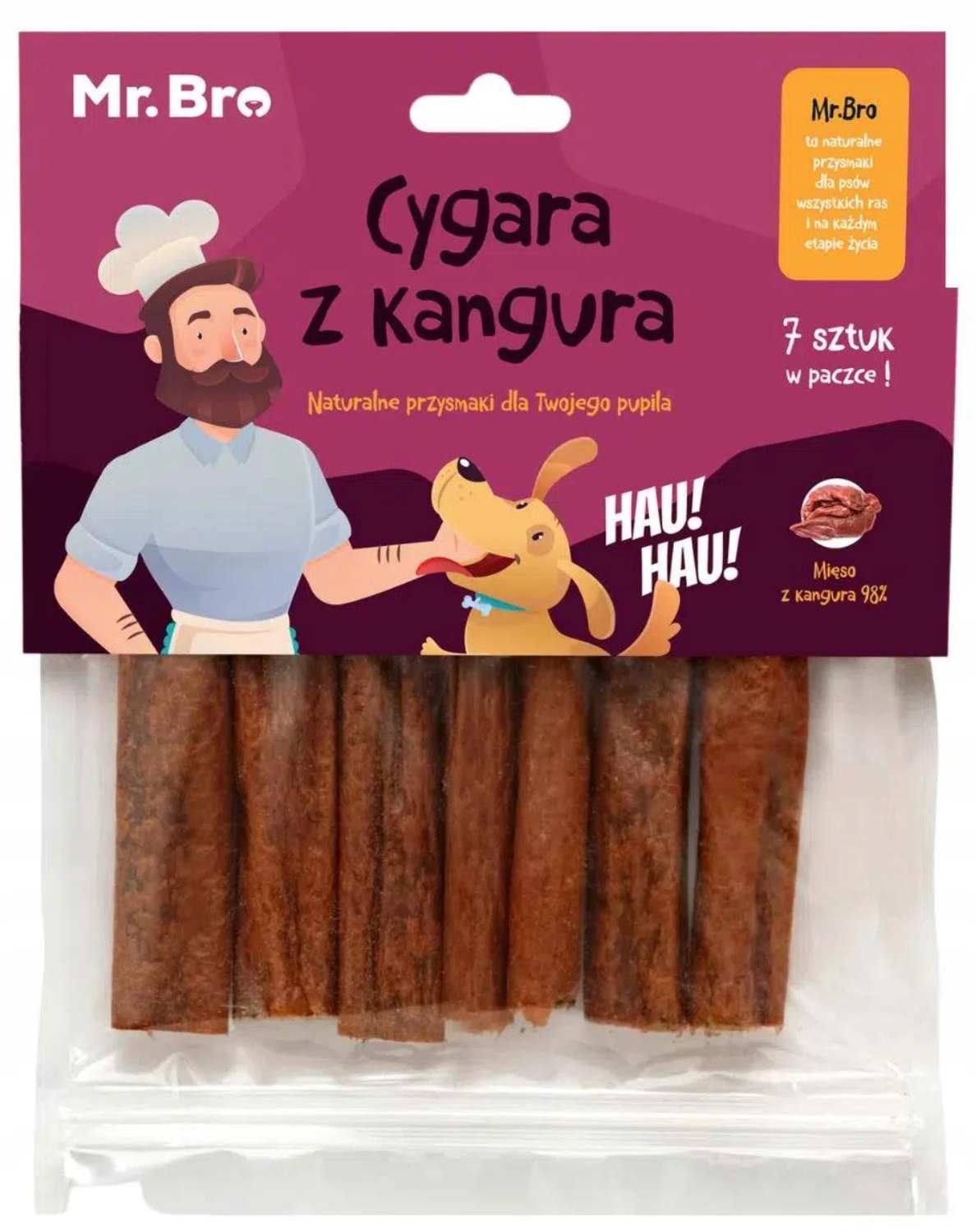 Mr.Bro CYGARA Z KANGURA 7 szt 98% mięsa przysmak dla psa