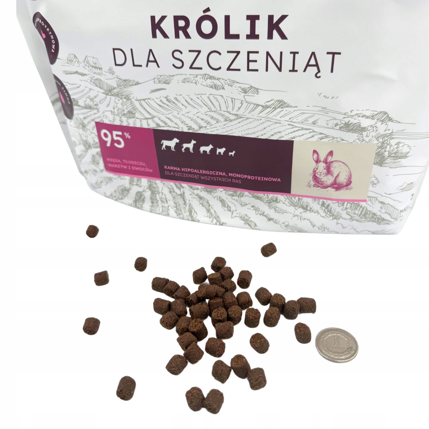Farma sucha karma dla szczeniąt KRÓLIK 2 kg tłoczona na zimno