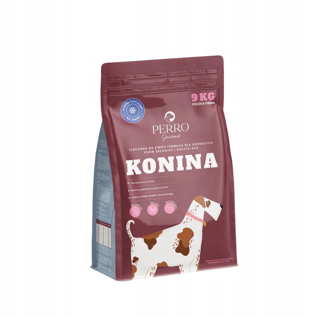 Perro sucha karma dla psa KONINA 9 kg tłoczona na zimno średnie duże rasy