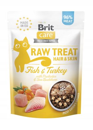 BRIT CARE przysmaki liofilizowane HAIR&SKIN dla kota INDYK ŁOSOŚ 40g