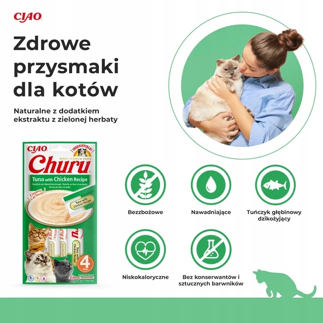 …Churu przysmak dla kota krem TUŃCZYK KURCZAK 4x14g eu102