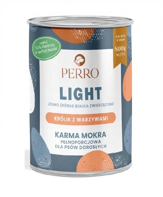 Perro LIGHT KRÓLIK Z WARZYWAMI 400g mokra karma dla psa monobiałkowa