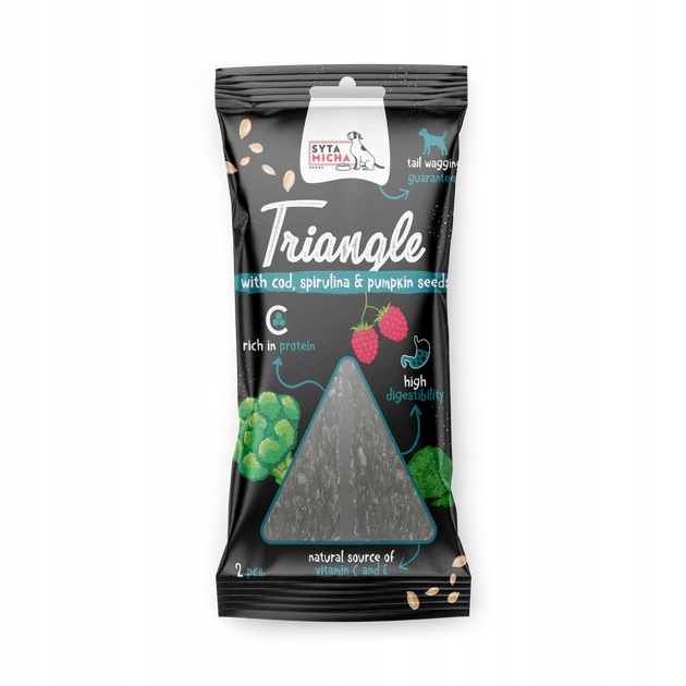 Syta Micha trójkąt Dorsz z jeleniem i spiruliną 2 szt