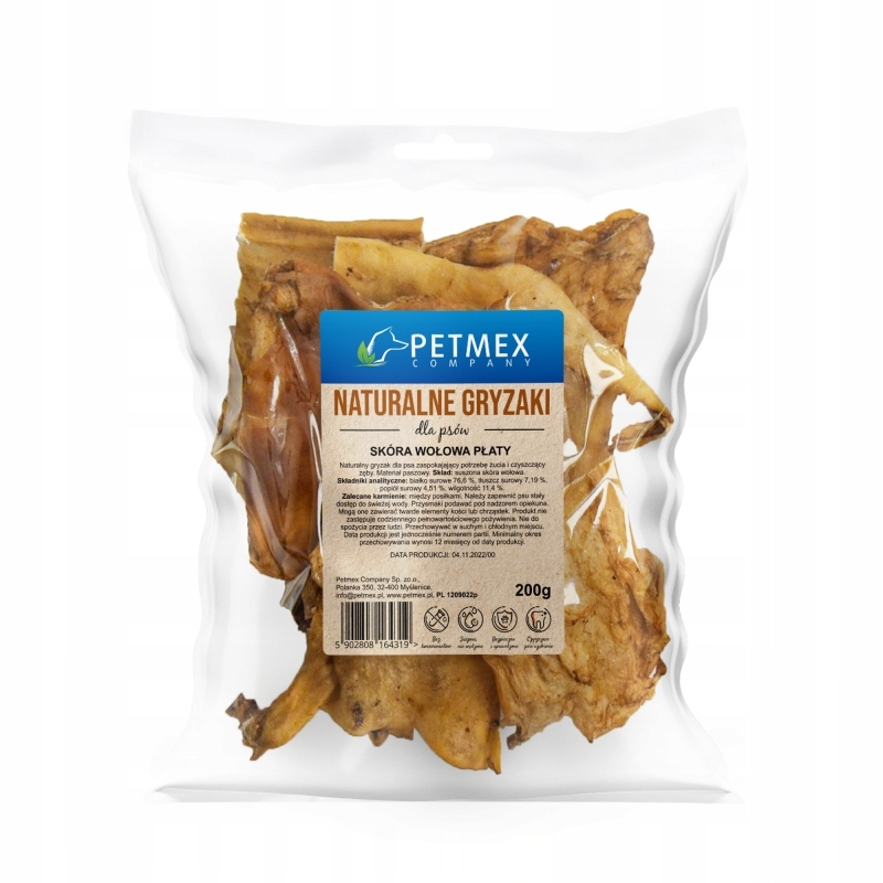 Petmex Skóra wołowa płaty 200g