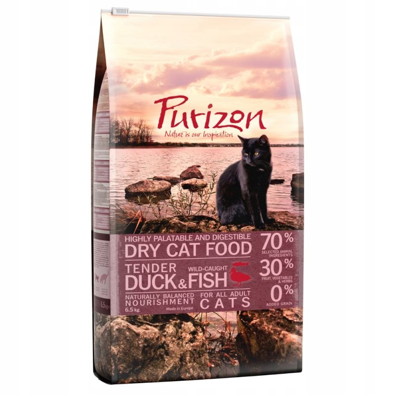 Purizon Adult Cat sucha karma dla kota kaczka ryba 6,5kg 0% ZBÓŻ