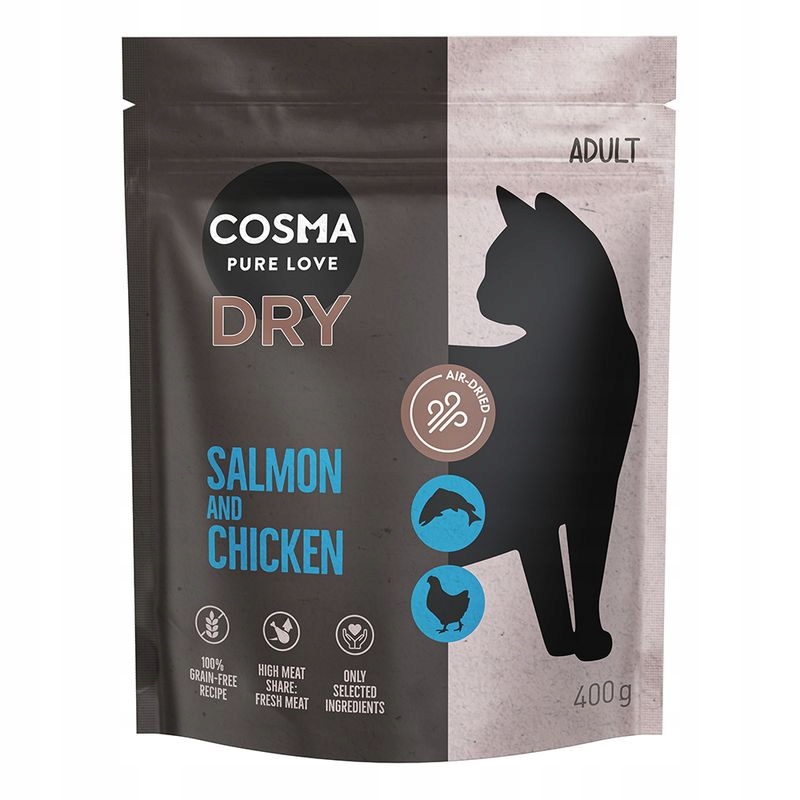 Cosma karma dla kota ŁOSOŚ Z KURCZAKIEM 400g karma suszona